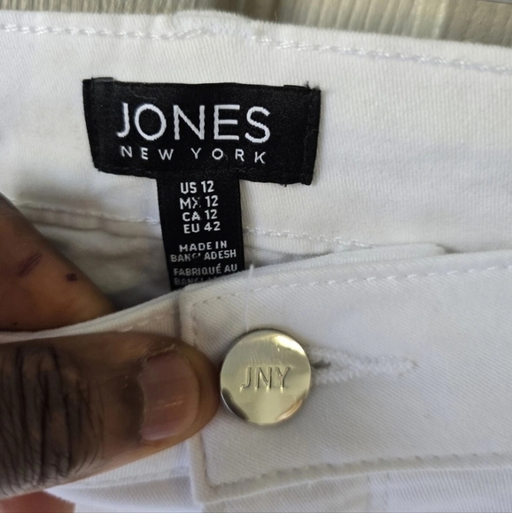 Jones New York Lexington Capri Jeans Sz 12 White Women Sculpt Shaper 34x24 - Picture 6 of 14
